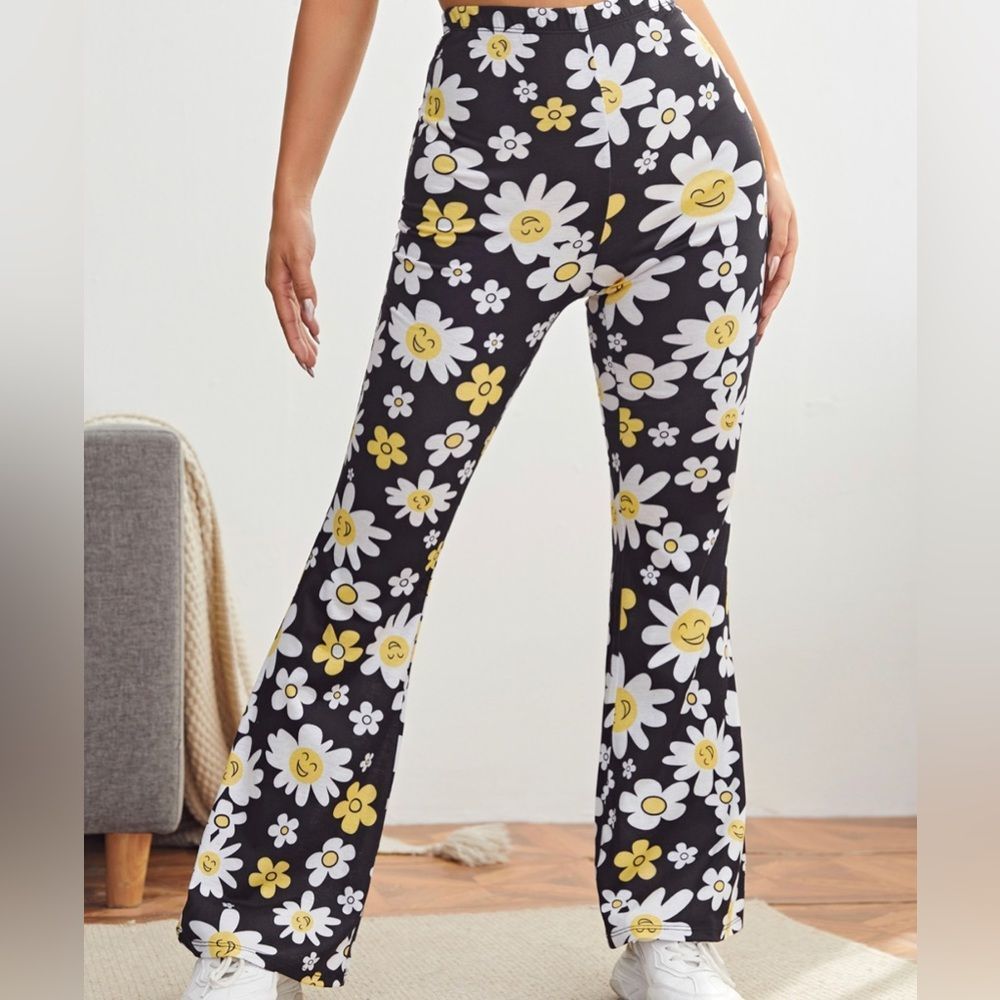 SHEIN Floral Flare Pants